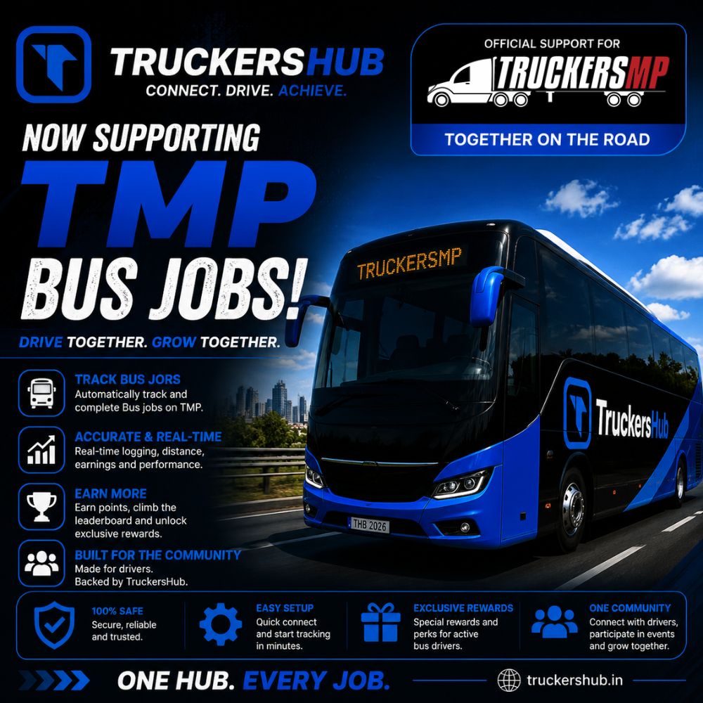 TruckersHub Supports TruckersMP Bus Jobs Now! 